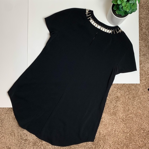 St. John Couture Black Hand Beaded Tunic Blouse - Picture 8 of 8